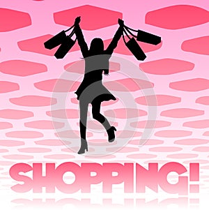 Shopping girl background