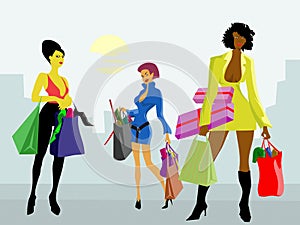 Shopping girls