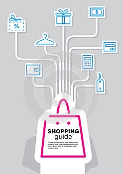 Shopping guide infographic. Vector illustration decorative design