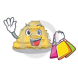 Shopping hay bale character cartoon