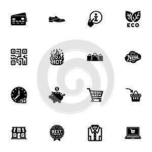 Shopping icon - Expand to any size - Change to any colour. Perfect Flat Vector Contains such Icons as bag, basket, box