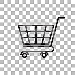 Shopping icon with isolated on a white backgroundshopping cart. vector illustration elements