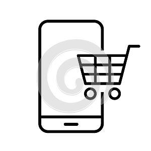 Shopping icon vector. E-commerce illustration sign. eshop symbol.