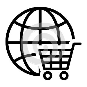 Shopping icon vector. E-commerce illustration sign. eshop symbol.