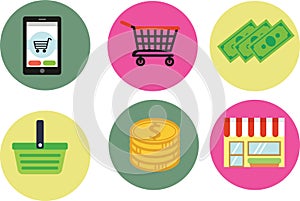 Shopping icon. Vector illustration