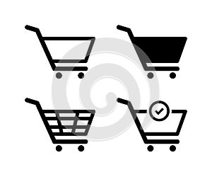 Shopping icon. Vector isolated icon. Basket vector signs isolated collection. Internet shopping concept design. Online shopping