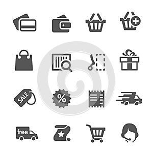 Shopping icons set.