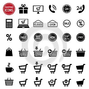 Shopping icons set. Vector