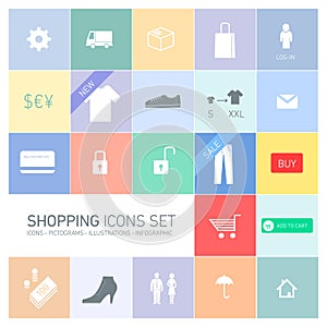 Shopping icons set