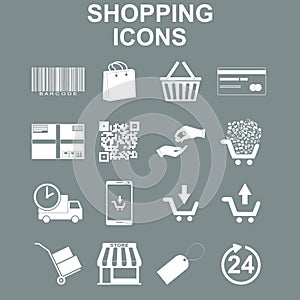 Shopping icons set.