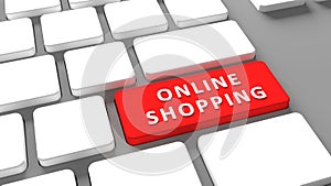 Shopping Keyboard button - Electronic - internet Online shopping concept e-commerce