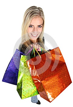 Shopping Lady with Colorful Bags