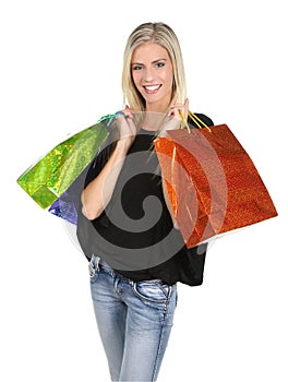 Shopping Lady with Colorful Bags