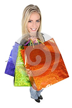 Shopping Lady with Colorful Bags