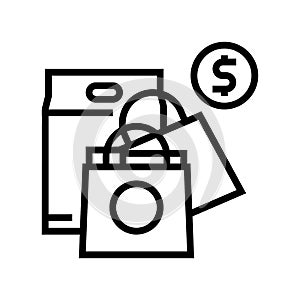 shopping leisure line icon vector illustration