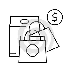 shopping leisure line icon vector illustration