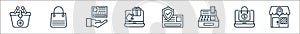 Shopping line icons line icons. linear set. quality vector line set such as ecommerce, online shopping, cash register, payment