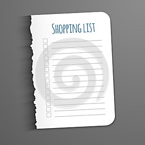 Shopping list.