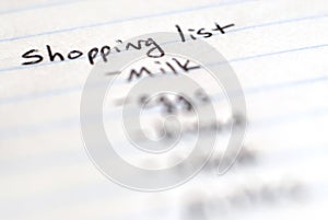 Shopping List of Groceries