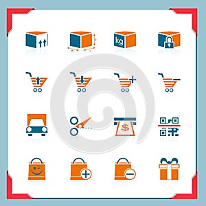 Shopping and logistic icons | In a frame series