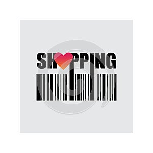 Shopping, love buy, vector illustration