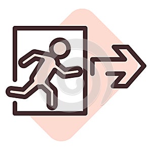 Shopping mall emergency exit, icon