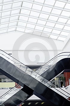 Shopping mall escalator photo