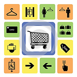 Shopping mall icons set 2