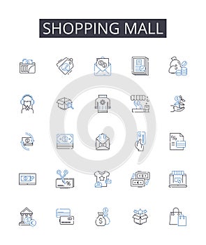 Shopping mall line icons collection. Adventure, Ocean, Relaxation, Exploration, Fun, Luxury, Cuisine vector and linear