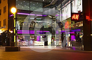 Shopping mall at night