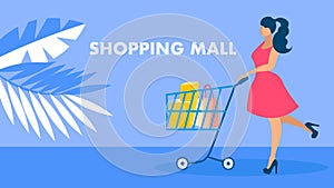 Shopping Mall, Store Flat Vector Banner Concept