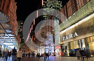 Shopping mall street cityscape Sydney Australia