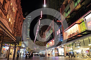 Shopping mall street cityscape Sydney Australia