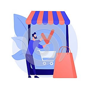 Shopping mobile app vector concept metaphor.