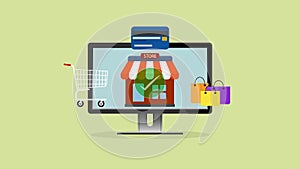 Shopping online app, shopping on Website, ecommerce, Digital marketing concept
