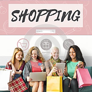 Shopping Online Consumerism Connection Sale Concept photo