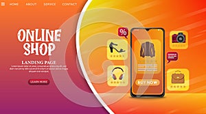 Shopping Online design concept on mobile application