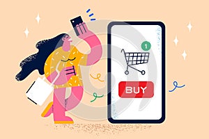 Shopping online and electronic payment concept