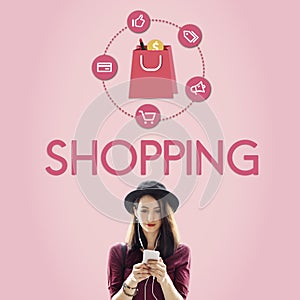 Shopping Online Shopaholics E-Commerce E-Shopping Concept