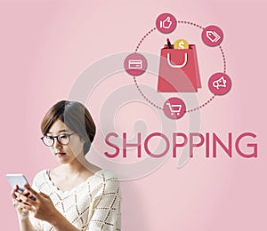 Shopping Online Shopaholics E-Commerce E-Shopping Concept