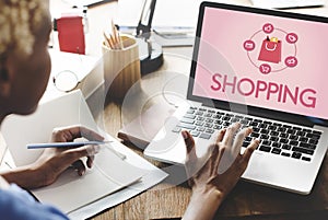 Shopping Online Shopaholics E-Commerce E-Shopping Concept