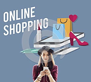 Shopping Online Shopaholics E-Commerce E-Shopping Concept