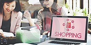 Shopping Online Shopaholics E-Commerce E-Shopping Concept