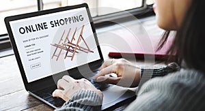 Shopping Online Shopaholics E-Commerce E-Shopping Concept