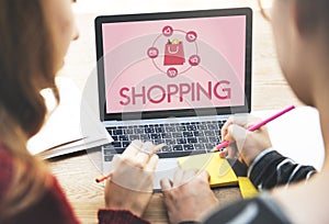 Shopping Online Shopaholics E-Commerce E-Shopping Concept