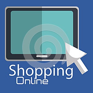 Shopping online with tablet