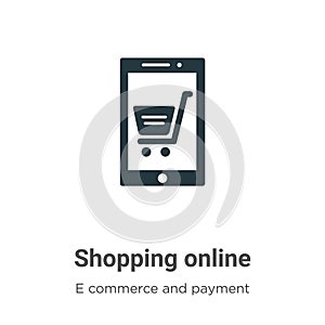 Shopping online vector icon on white background. Flat vector shopping online icon symbol sign from modern e commerce and payment