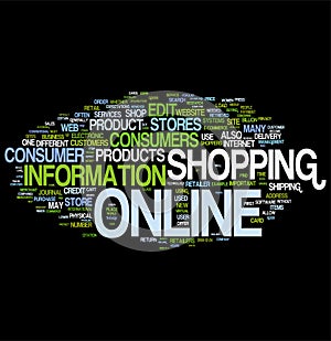 Shopping online word cloud