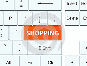 Shopping orange keyboard button