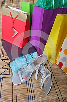 Shopping parcels with shoes